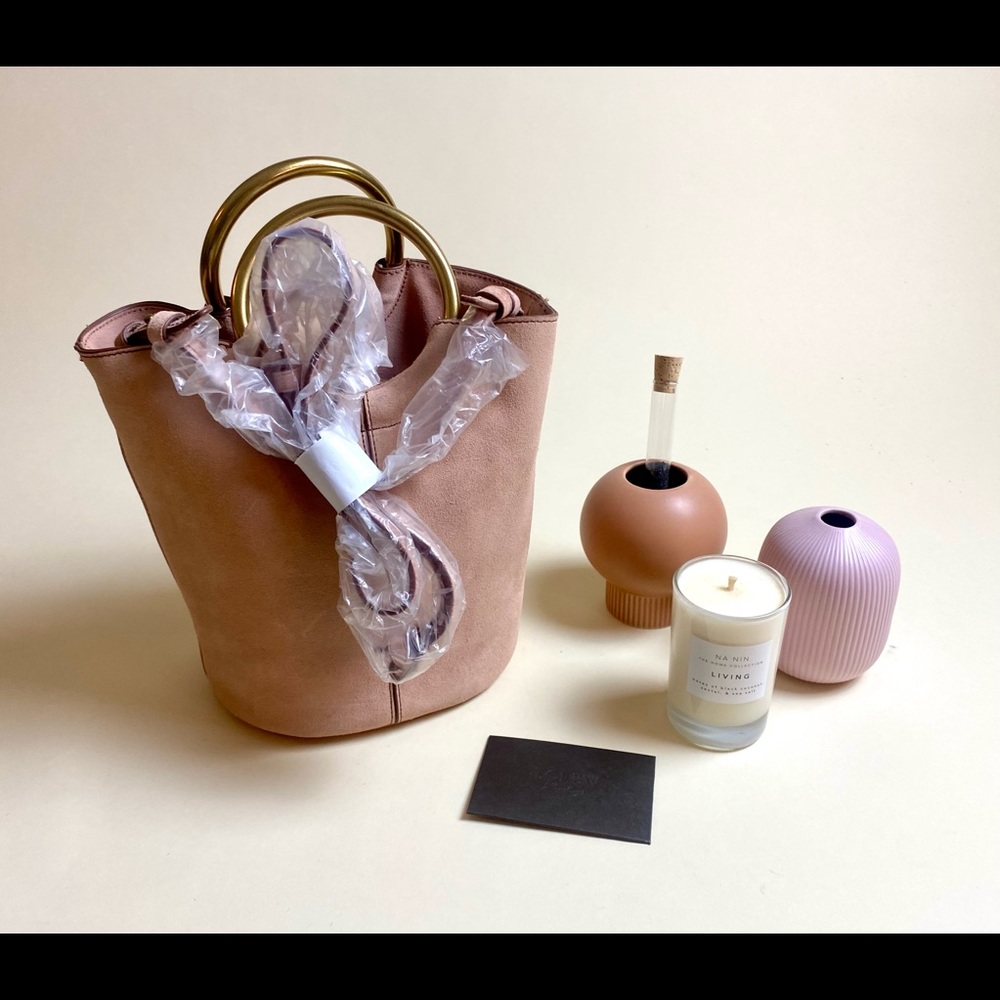 J.Crew suede crossbody bucket bag